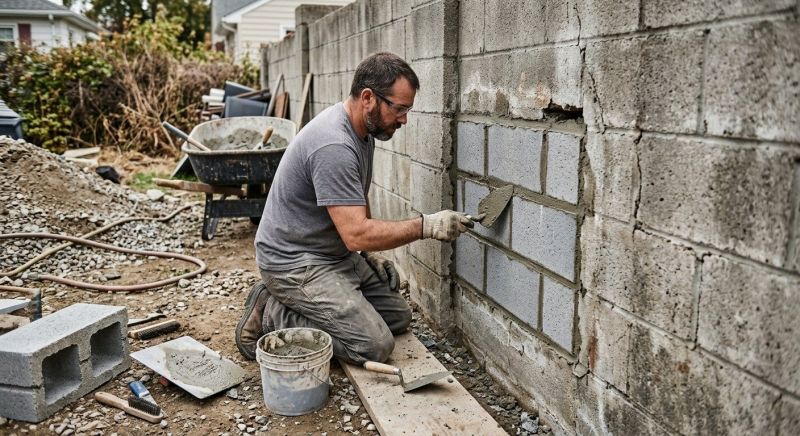 Cinder Block Wall Repair