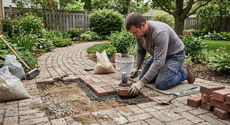 Brick Hardscape Repair in Lawrenceville, GA