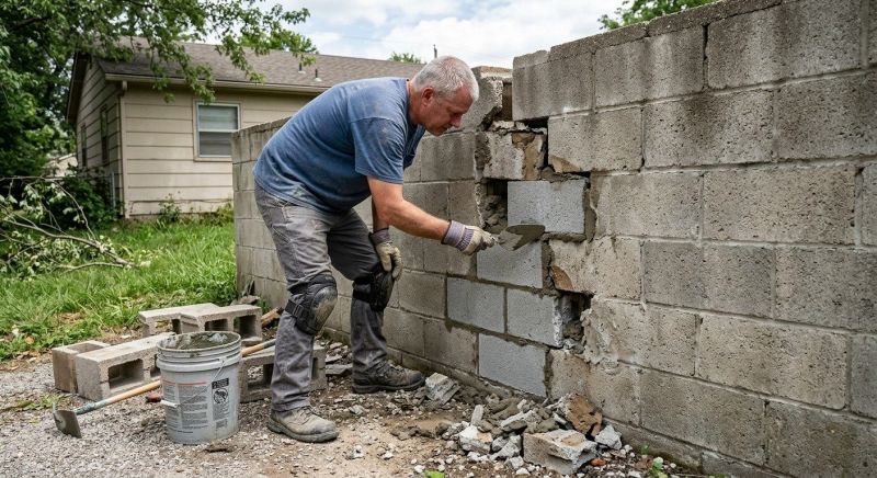 Cinder Block Repair in Lawrenceville, GA