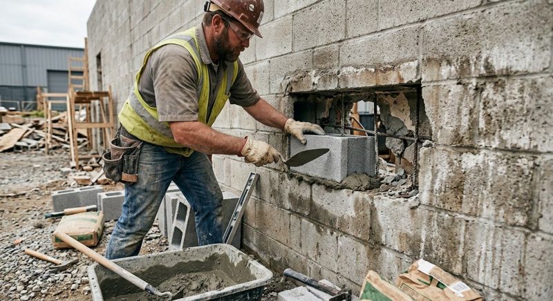 Cinder Block Wall Repair in Conyers, GA
