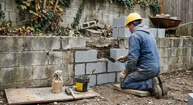 Cinder Block Wall Repair in Lilburn, GA