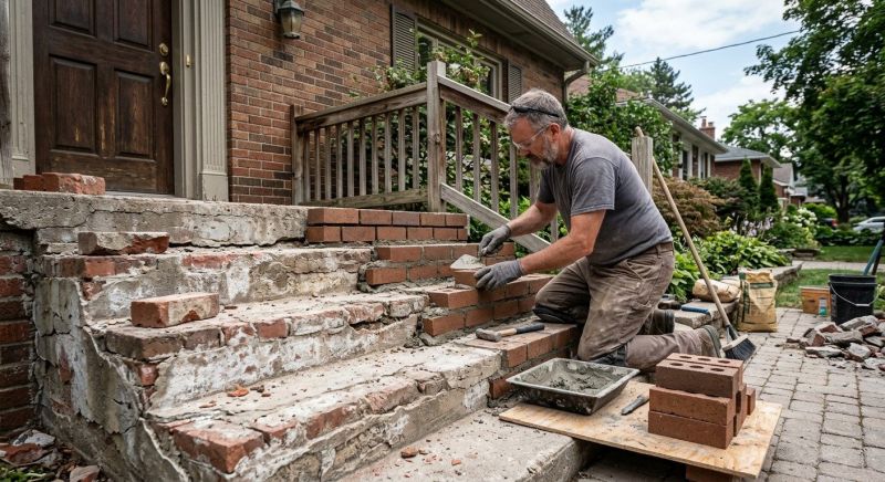 Entryway Brick Repair in Lawrenceville, GA