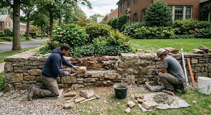 Stone Wall Repair in Buford, GA