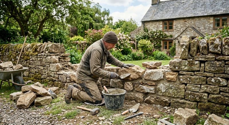 Stone Wall Repair in Dacula, GA
